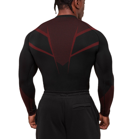 Wine Red Long Sleeve Compression