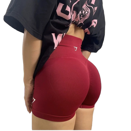 Women High Rise Carmine Red Shorts