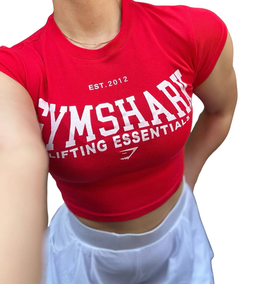 Lifting Essentials Red Crop Top