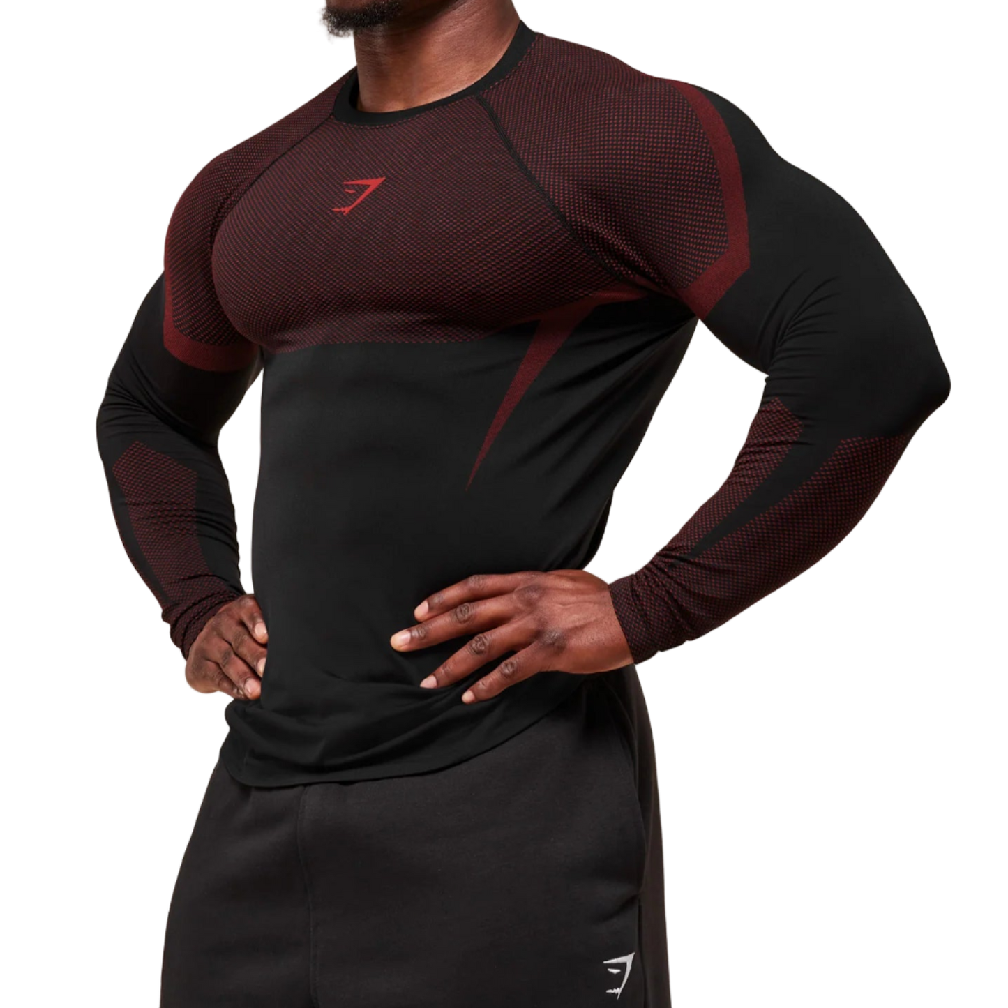 Wine Red Long Sleeve Compression