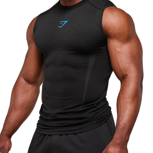 Black & Blue Compression Tank Top