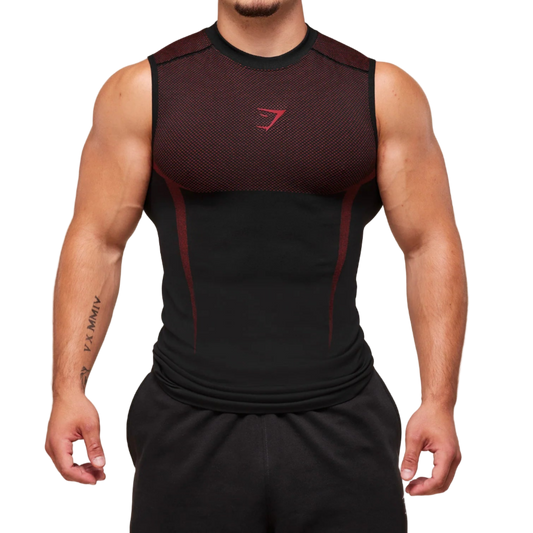 wine red compression tank top